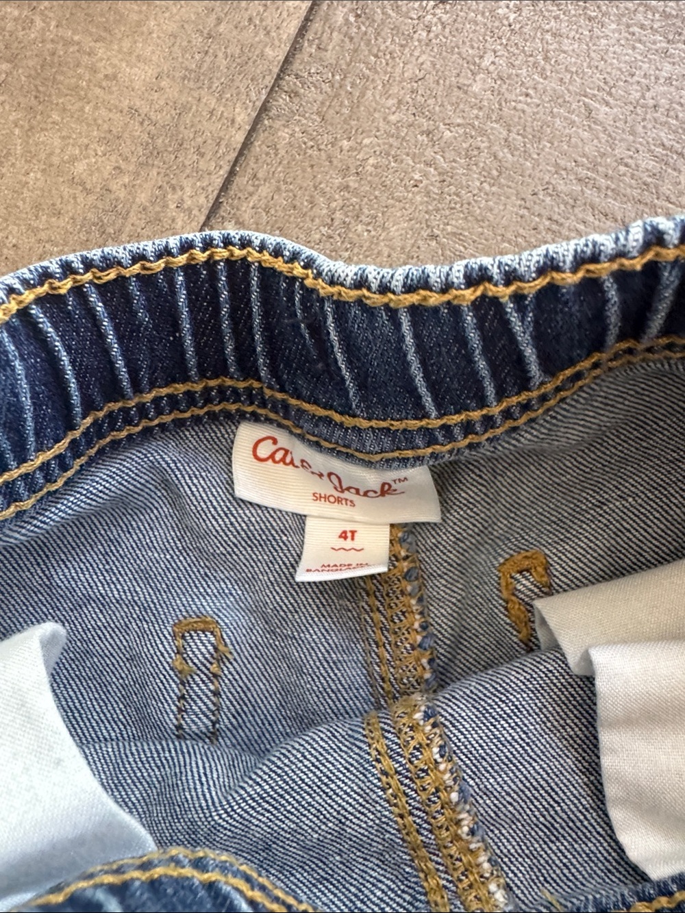 Cat & Jack Kids Denim Pull-On Shorts - Light Blue & Dark Blue - Picture 3 of 5